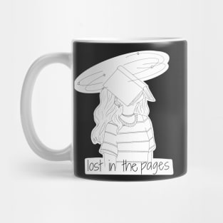 Lost in the pages black and white Mug